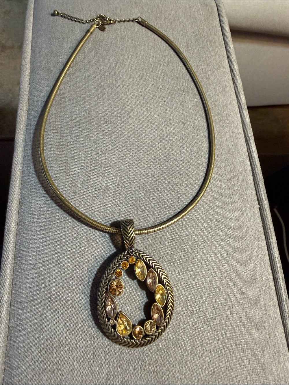 Premier Designs Pandora’s Eye Rhinestone Teardrop Pendant Necklace